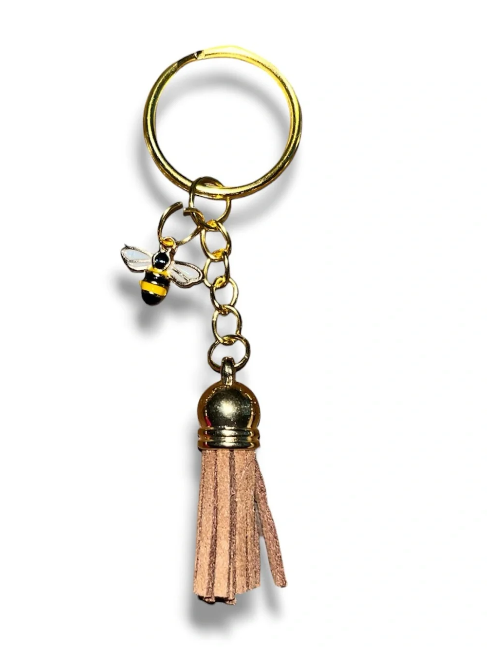 Handmade Cute Tassel Keychain Trio - Pink, Tan, Cream